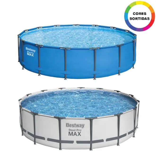 Piscina Estruturada Bestway Steel Pro Max 14970 Litros com Filtro Escada Capa