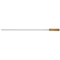 Espeto Simples 85cm Mor Churrasco Aço Cromado Cabo Madeira
