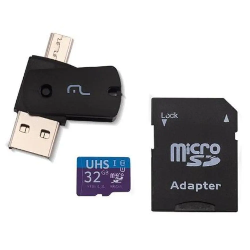 Kit Cartão de Memória 4x1 Ultra High Speed 32GB Multilaser MC151