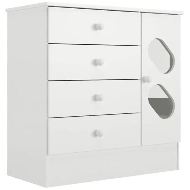 Cômoda Infantil Rodial 4 Gavetas 1 Porta 83,8 x 83,7 x 41cm