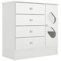 Cômoda Infantil Rodial 4 Gavetas 1 Porta 83,8 x 83,7 x 41cm