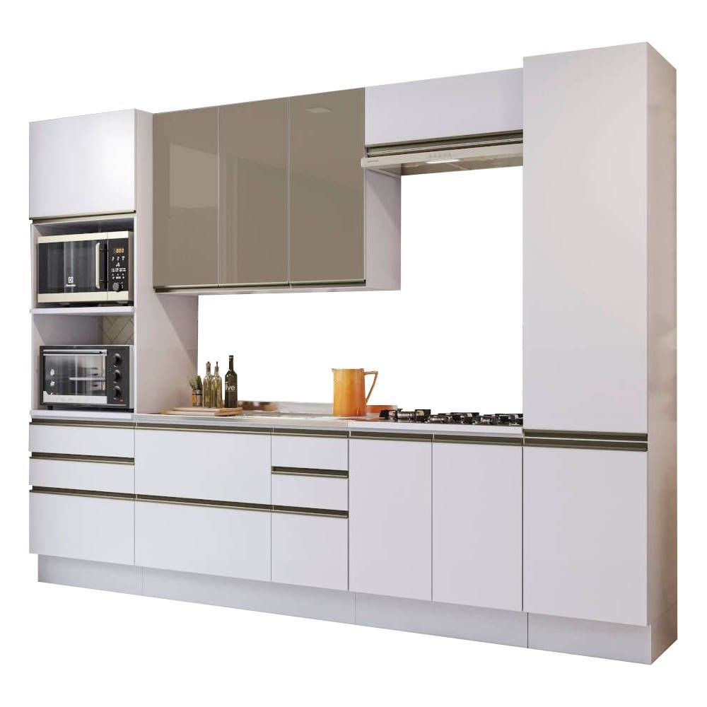 Cozinha Completa de Canto 14 Portas 7 Gavetas Modulada Maxxi Kappesberg -  Branco