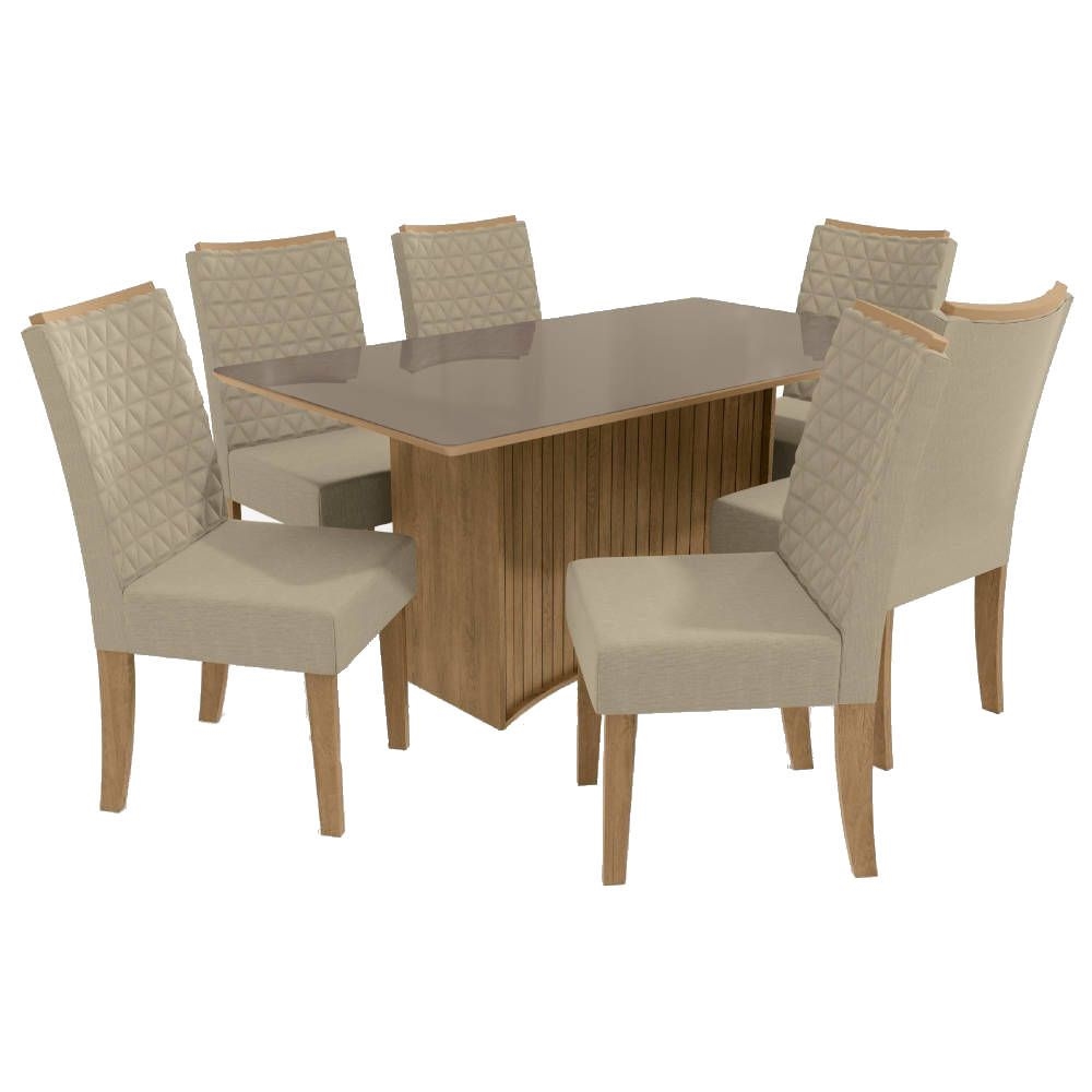 Conjunto de jantar 6 cadeiras Kappesberg Mesa 170 x 90 cm