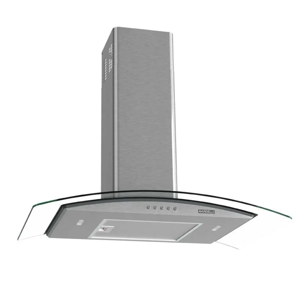 Coifa de Parede Vidro Curvo 90cm 4 à 6 Bocas Nardelli 220v