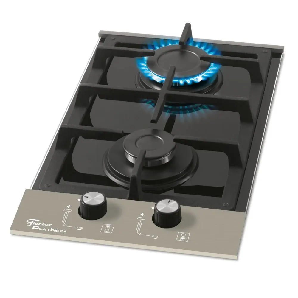 Fogão Cooktop à Gás Fischer 27349/60652 Platinium 2 Bocas Mesa De Vidro