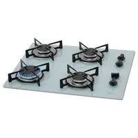 Fogão Cooktop à Gás Fischer 1519/5902 4 Bocas Mesa Em Vidro Branco Polar