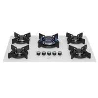Fogão Cooktop à Gás Fischer 26298-62470 Infinity Special Branco 5 Bocas Mesa De Vidro Tripla Chama