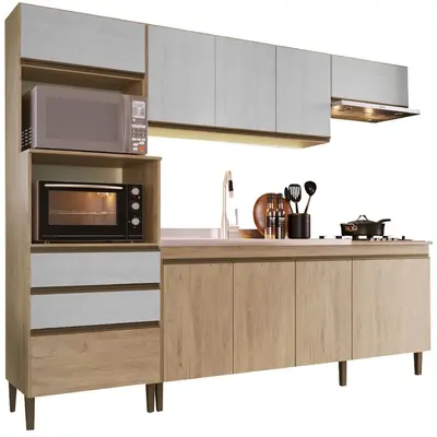 Cozinha Compacta Ariel 10 Portas 2 Gavetas Sem Tampo Casamia