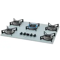 Fogão Cooktop à Gás Fischer 1642-6986 5 Bocas Mesa Em Vidro Branco Polar