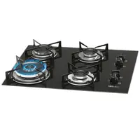 Fogão Cooktop à Gás Fischer 9788/12916 4 Bocas Mesa De Vidro Bivolt