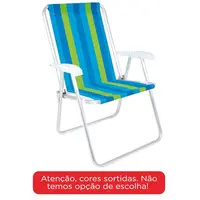 Cadeira Mor Alumínio Alta Dobrável Cores Sortidas