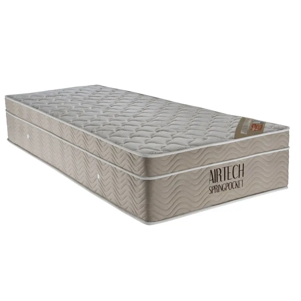 Colchão de Molas Ortobom Airtech Spring Pocket 108x198x25cm Branco/bege