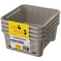 Conjunto de Cestas Sanremo SR8869 L4P3 0,746L Cinza