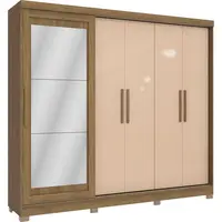 Guarda Roupa / Roupeiro Kappesberg CB01N564-NGMC 5 Portas 4 Gavetas Com Espelho 223x245x56cm