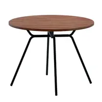 Mesa Redonda Carraro 1588 77x100cm Tubo Com Tampo De Madeira