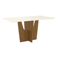 Mesa Henn S203 Vertice Com Tampo De MDP e Vidro