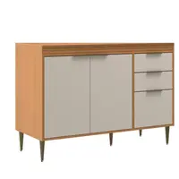 Balcão Móveis Sul 5307 Francini 120cm 2 Portas 3 Gavetas Sem Tampo