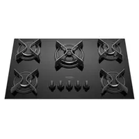 Fogão Cooktop a Gás Dako Supreme 5 Bocas Mesa Em Vidro Temperado Superautomático Bivolt