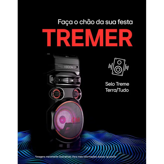 Caixa Acústica LG RNC7 XBOOM Bluetooth Entrada de Microfone e