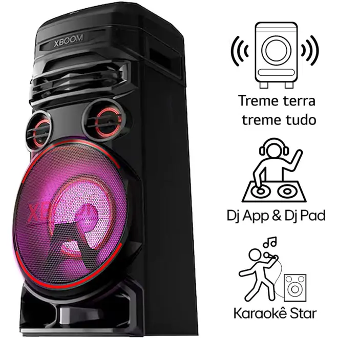 Caixa Acústica LG RNC7 XBOOM Bluetooth Entrada de Microfone e