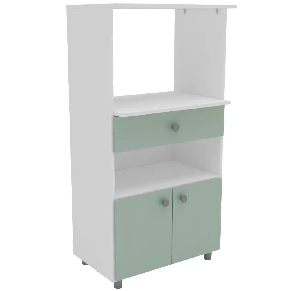 Armário Para Forno Mademovel 2310 Com Gaveta 122x62x42,5cm Branco/verde