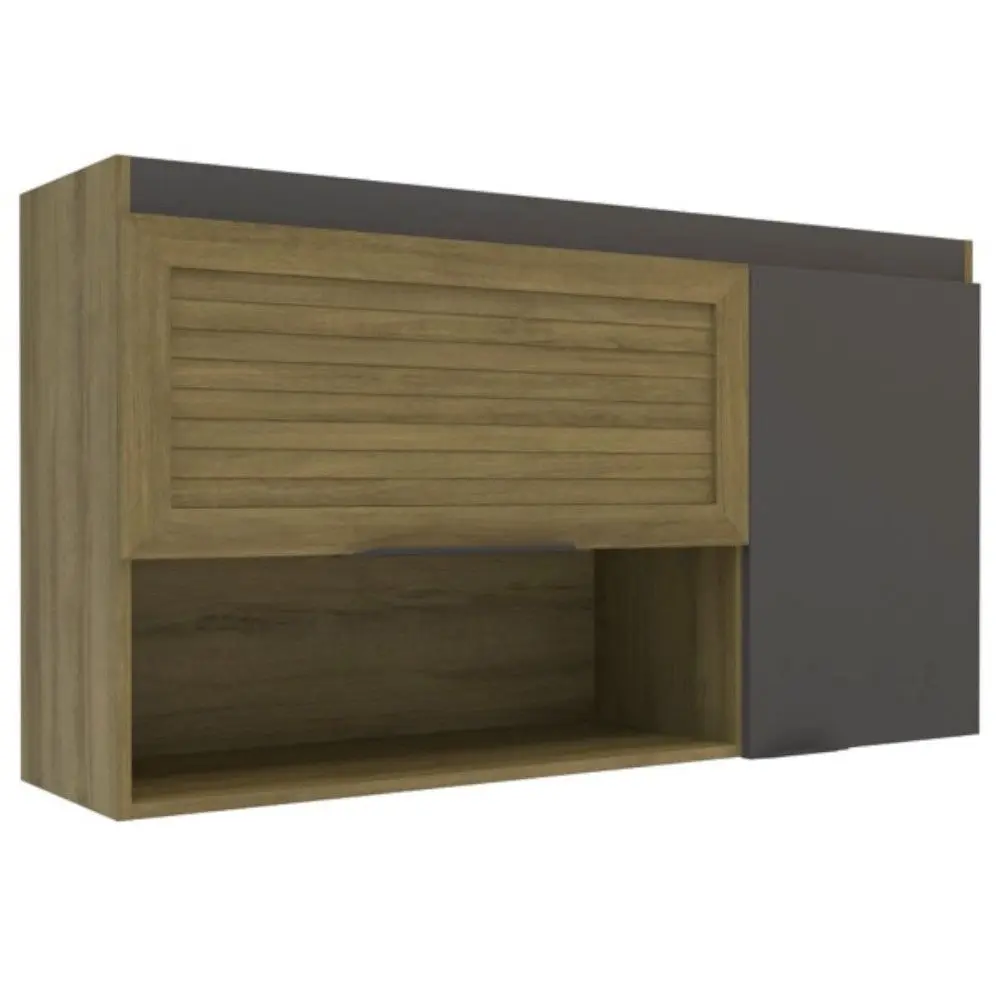 Aéreo Mademovel 2305 Magnolia 120cm 2 Portas Com Veneziana Nicho Mel/grafite