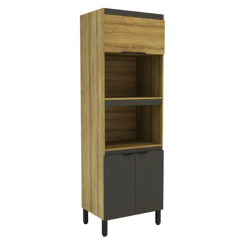 Kit Forno E Microondas Mademovel 2304 Magnolia 70cm 3 Portas Mel/grafite