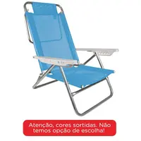 Cadeira de Praia Mor Summer Fashion Alumínio Reclinável Cores Sortidas