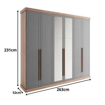 Guarda Roupa / Roupeiro Carraro 1159 Capri 6 Portas 6 Gavetas Com