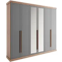 Guarda Roupa / Roupeiro Carraro 1159 Capri 6 Portas 6 Gavetas Com Espelho 231x263x52cm