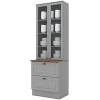 Cristaleira Henn Com 2 Portas e 2 Gavetas 221x72x54cm