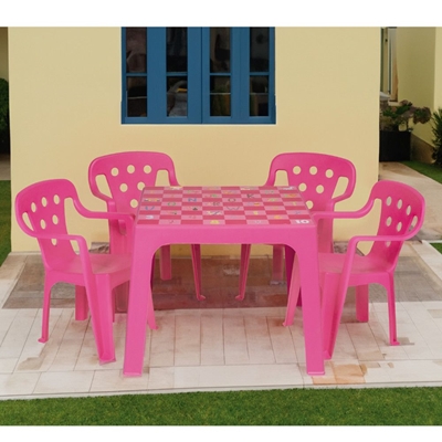 Conjunto 1 Mesa e 4 Cadeiras De Plastico - Elo Solução