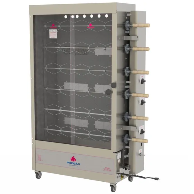 Forno Rotativo Industrial Progas PR-631TRSTYLE a Gás/Elétrico com Infravermelho +-30 Frangos +-60Kg Biv