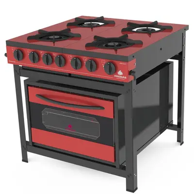 Fogão Com Forno Progás PRGE-402F Gourmet 2 Queimadores Simples 2 Duplo