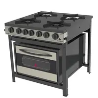 Fogão Com Forno Progás PRGE-402F Gourmet 2 Queimadores Simples 2 Duplo