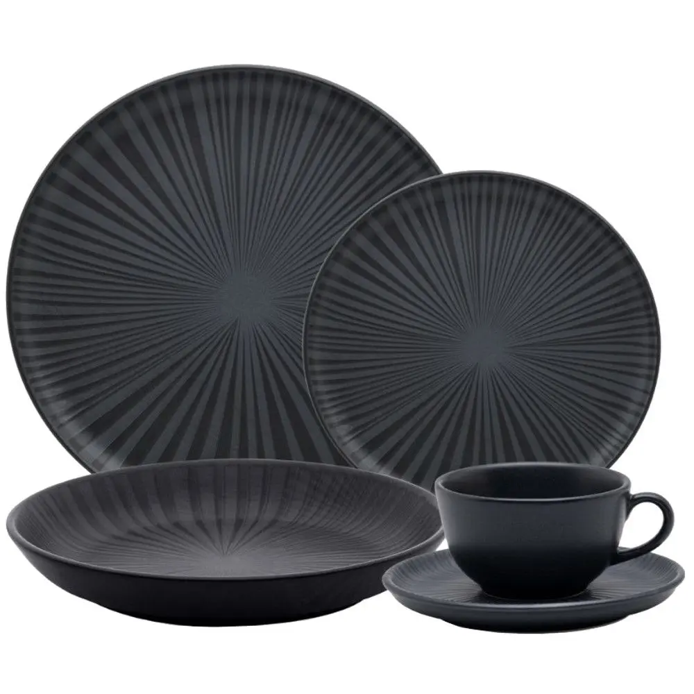 Aparelho de Jantar Oxford Biona 1C05 Onix Cerâmica 30 Peças