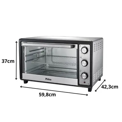 Forno Elétrico PFE60I 60L Com Porta Basculante Timer 120 Minutos