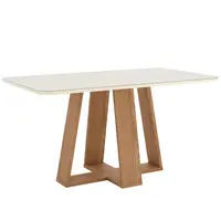Mesa de Jantar Lins Henn SC92-127 Canto Arredondado Com Vidro 160x90cm