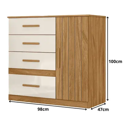 Cômoda Moval Venus 707032 1 Porta 4 Gavetas 100x98x47cm - Benoit