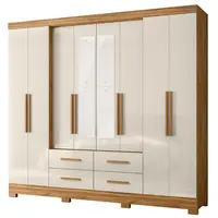 Guarda Roupa / Roupeiro Moval San Lorenzo 941032 8 Portas 4 Gavetas Com Espelho 222x237x47cm