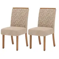 Conjunto 2 Cadeiras Estofadas Henn S39-538 Esther Creme