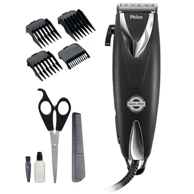Cortador de Cabelos Philco PCR12CR Skull Pro Chrome 9 em 1