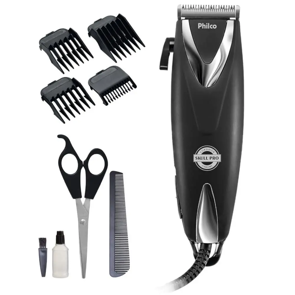 Cortador de Cabelos Philco PCR12CR Skull Pro Chrome 9 em 1 110v
