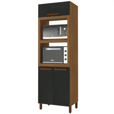 Armário Para Forno e Micro-ondas Indekes 6172.29 Monza 3 Portas 218x70x51,5cm