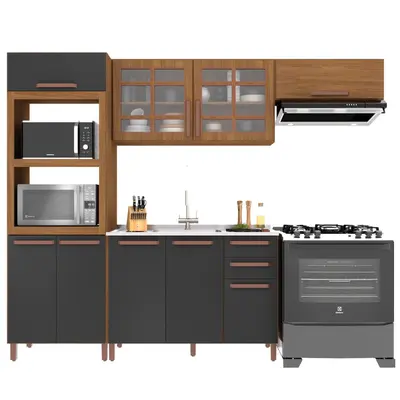 Cozinha Modulada Indekes Monza 4 Peças em MDP 218x270x32cm