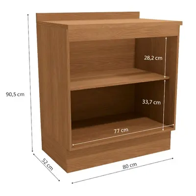 Balcão Com Tampo Kappesberg G744/E607-CN CB334 2 Portas 88x80x52cm