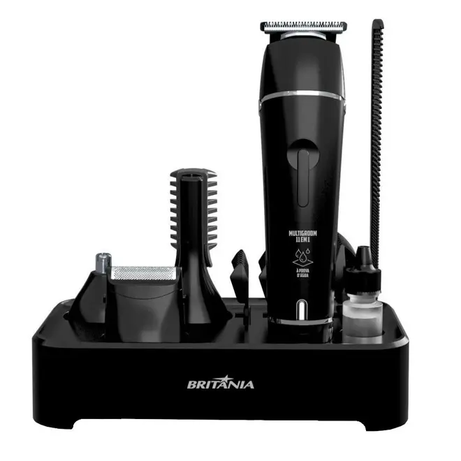 Aparador de Pelos Britânia Multigroom BAP23 a Prova D’Água Lâminas em Aço Inox 11 em 1 Bivolt Biv