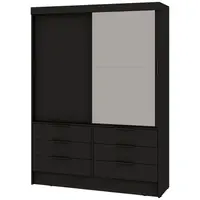 Roupeiro / Guarda Roupa GenialFlex 0559 2 Portas 6 Gavetas Com Espelho 200x108x46cm