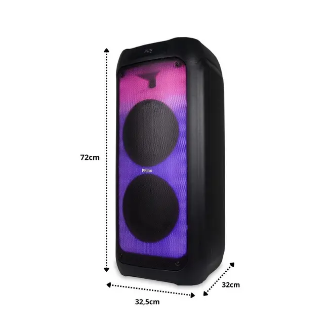 Caixa de Som Philco PCX7200 1350W Bluetooth V5.3 2x Woofer de 7