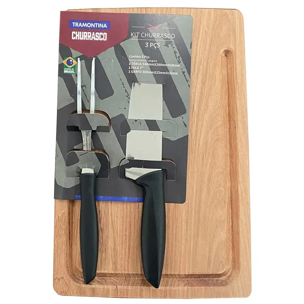Kit Churrasco Tramontina 10239/760 Inox 3 Peças - Benoit.com.br